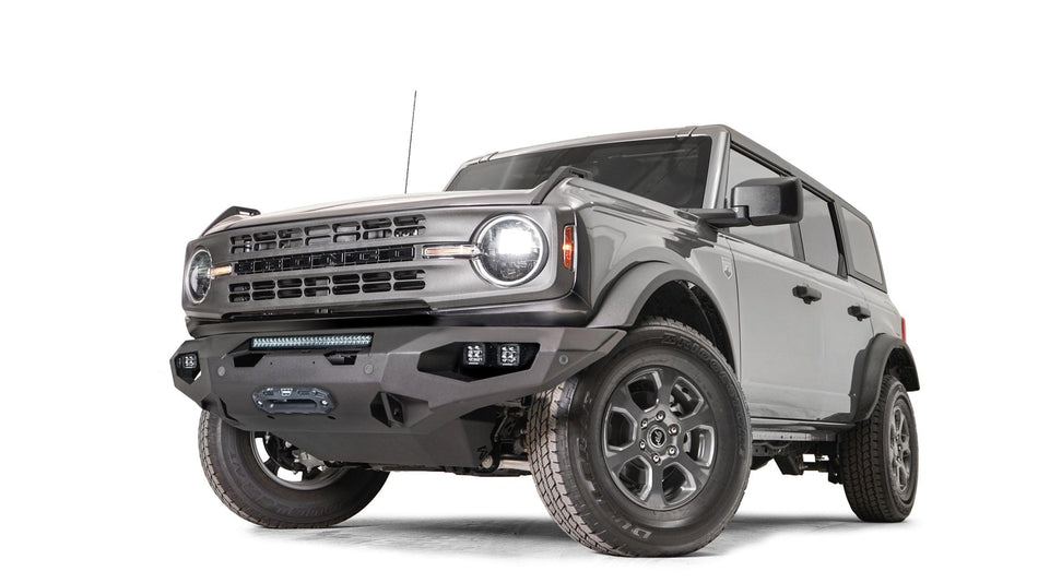 Fab Fours FB21 - X5251 - 1 Ford Bronco 2021 - 2024 Matrix Front Winch Bumper No Guard - Rugged Truck Gear