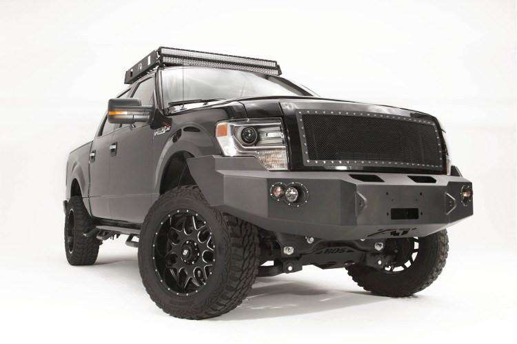 Fab Fours FF09 - H1951 - 1 Ford F150 2009 - 2014 Premium Front Bumper Winch Ready No Guard - Rugged Truck Gear