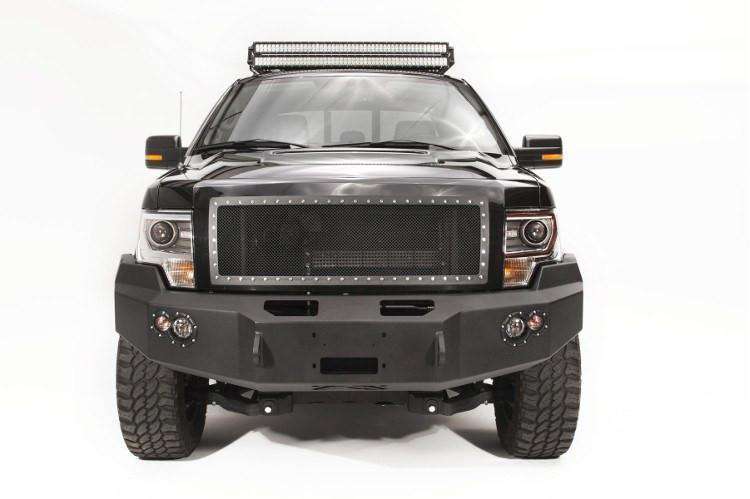 Fab Fours FF09 - H1951 - 1 Ford F150 2009 - 2014 Premium Front Bumper Winch Ready No Guard - Rugged Truck Gear