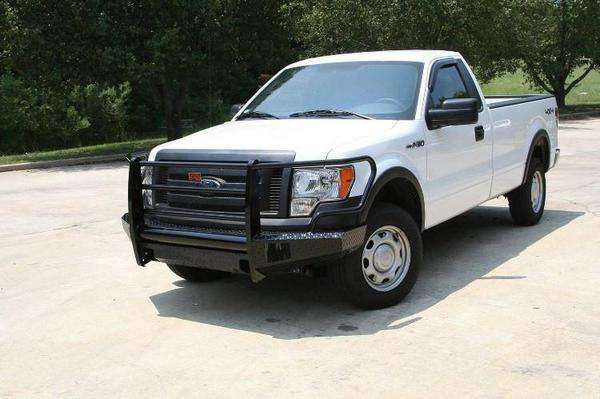 Fab Fours FF09 - K1960 - 1 Ford F150 2009 - 2014 Black Steel Front Bumper Full Guard - Rugged Truck Gear