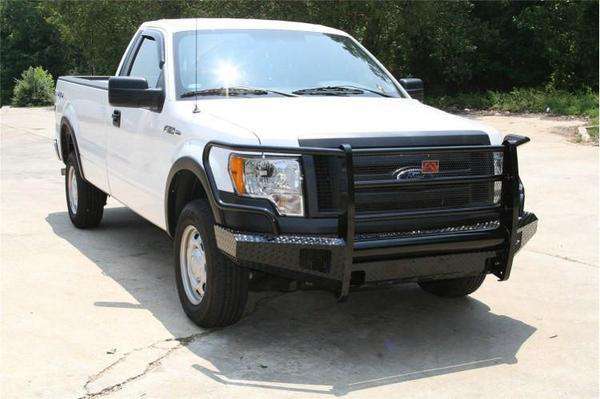 Fab Fours FF09 - K1960 - 1 Ford F150 2009 - 2014 Black Steel Front Bumper Full Guard - Rugged Truck Gear