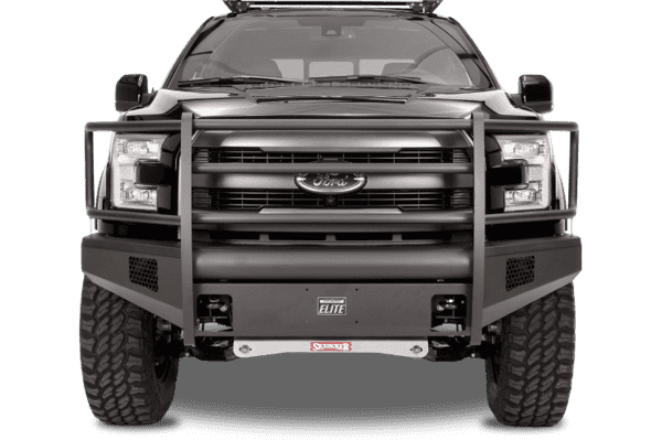 Fab Fours FF09 - R1960 - 1 Ford F150 2009 - 2014 Black Steel Elite Front Bumper Full Guard - Rugged Truck Gear