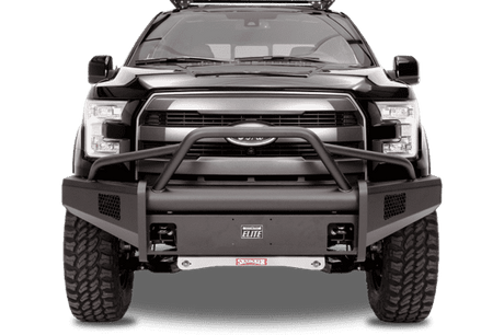 Fab Fours FF09-R1962-1 Ford F150 2009-2014 Black Steel Elite Front Bumper Pre-Runner Guard-BumperStock