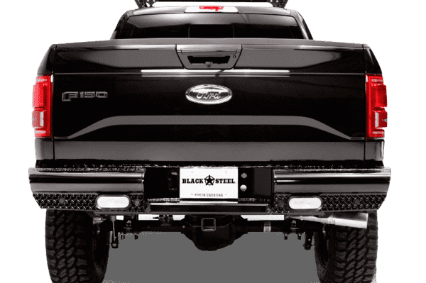 Fab Fours FF09 - T1750 - 1 Ford F150 2009 - 2014 Black Steel Rear Bumper - Rugged Truck Gear