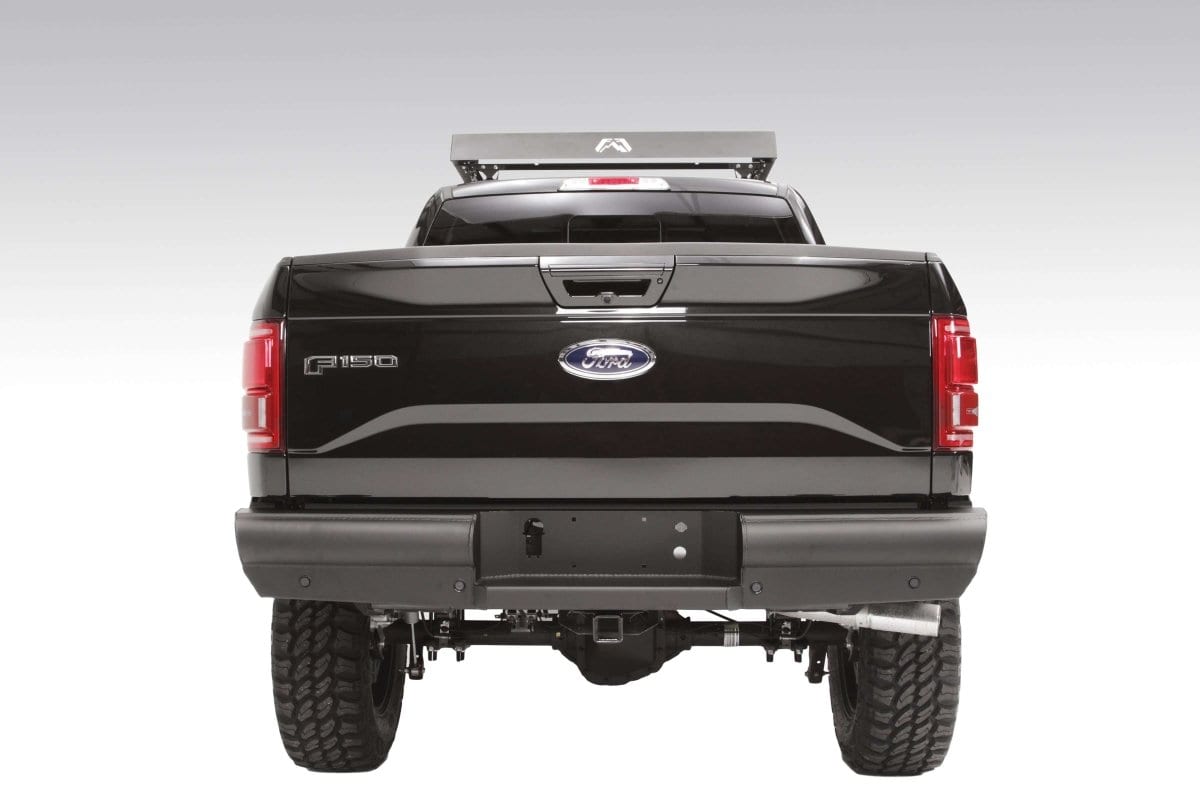 Fab Fours FF09-U1750-1 Ford F150 2009-2014 Black Steel Elite Rear Bumper-BumperStock