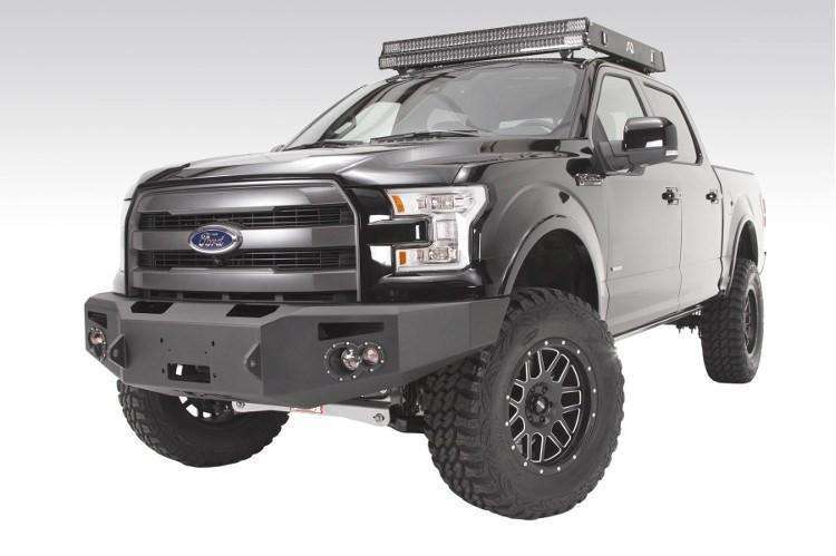 Fab Fours FF15 - H3251 - 1 Ford F150 2015 - 2017 Premium Front Bumper Winch Ready No Guard - Rugged Truck Gear