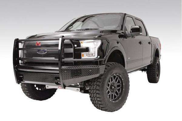 Fab Fours FF15-K3250-1 Ford F150 2015-2017 Black Steel Front Bumper Full Guard-BumperStock