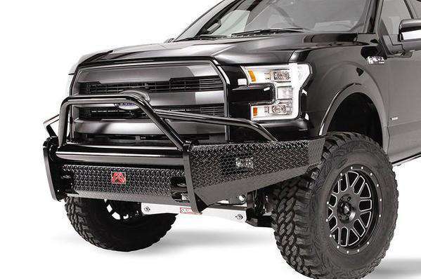 Fab Fours FF15 - K3252 - 1 Ford F150 2015 - 2017 Black Steel Front Bumper Pre - Runner Guard - Rugged Truck Gear