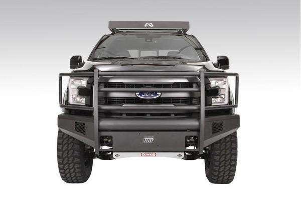 Fab Fours FF15 - R3250 - 1 Ford F150 2015 - 2017 Black Steel Elite Front Bumper Full Guard - Rugged Truck Gear