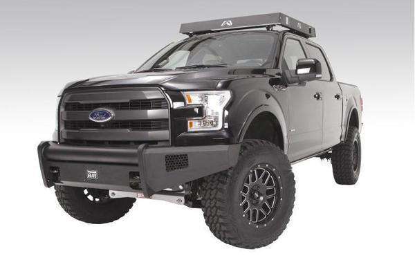 Fab Fours FF15 - R3251 - 1 Ford F150 2015 - 2017 Black Steel Elite Front Bumper No Guard - Rugged Truck Gear