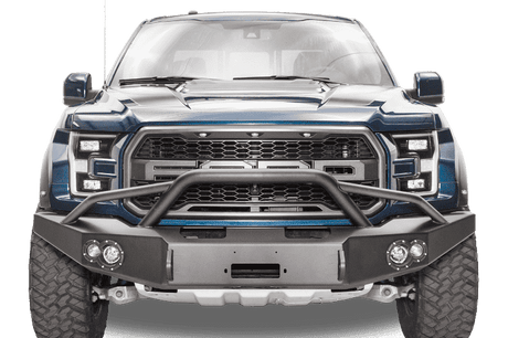 Fab Fours FF17-H4352-1 Ford Raptor 2017-2020 Premium Front Bumper Winch Ready Pre-Runner Guard-BumperStock