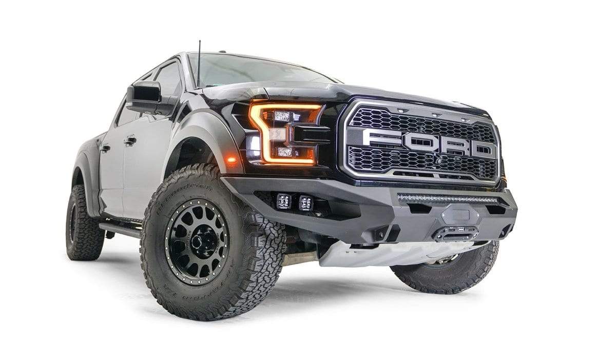 Fab Fours FF17 - X4351 - 1 Ford Raptor 2017 - 2020 Matrix Front Winch Bumper No Guard - Rugged Truck Gear