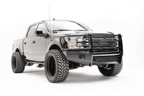Fab Fours FF18 - K4560 - 1 Ford F150 2018 - 2020 Black Steel Front Bumper Full Guard - Rugged Truck Gear