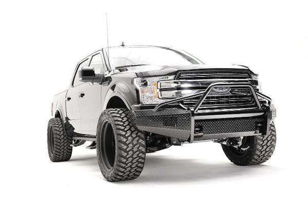 Fab Fours FF18 - K4562 - 1 Ford F150 2018 - 2020 Black Steel Front Bumper Pre - Runner Guard - Rugged Truck Gear