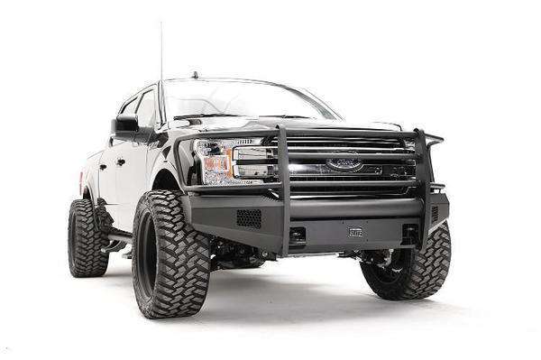 Fab Fours FF18 - R4560 - 1 Ford F150 2018 - 2020 Black Steel Elite Front Bumper Full Guard - Rugged Truck Gear