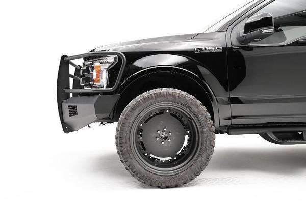 Fab Fours FF18 - R4560 - 1 Ford F150 2018 - 2020 Black Steel Elite Front Bumper Full Guard - Rugged Truck Gear