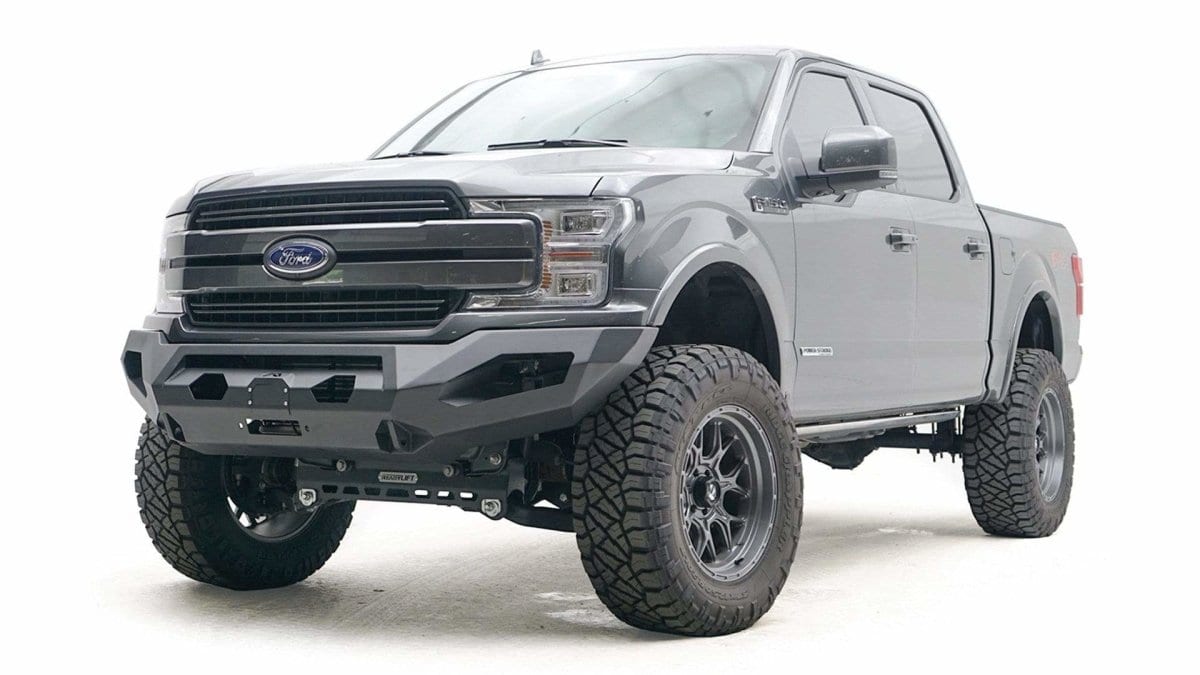 Fab Fours FF18 - X4551 - 1 Ford F150 2018 - 2020 Matrix Front Winch Bumper No Guard - Rugged Truck Gear