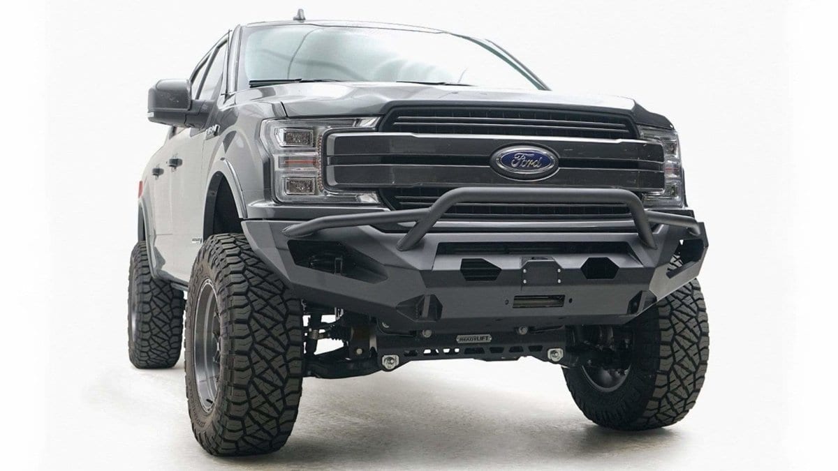 Fab Fours FF18 - X4552 - 1 Ford F150 2018 - 2020 Matrix Front Winch Bumper Pre - Runner Guard - Rugged Truck Gear