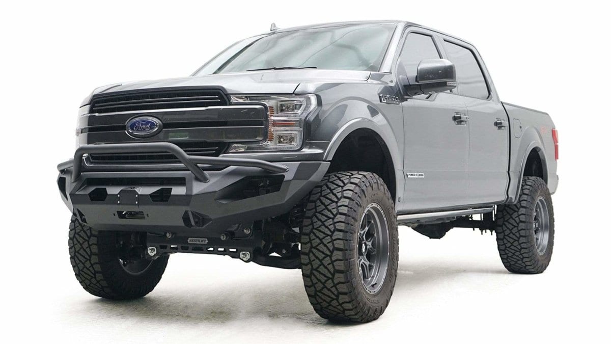 Fab Fours FF18 - X4552 - 1 Ford F150 2018 - 2020 Matrix Front Winch Bumper Pre - Runner Guard - Rugged Truck Gear