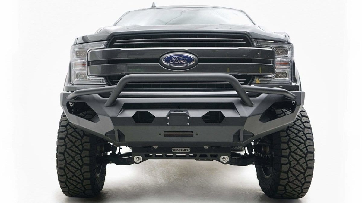 Fab Fours FF18 - X4552 - 1 Ford F150 2018 - 2020 Matrix Front Winch Bumper Pre - Runner Guard - Rugged Truck Gear