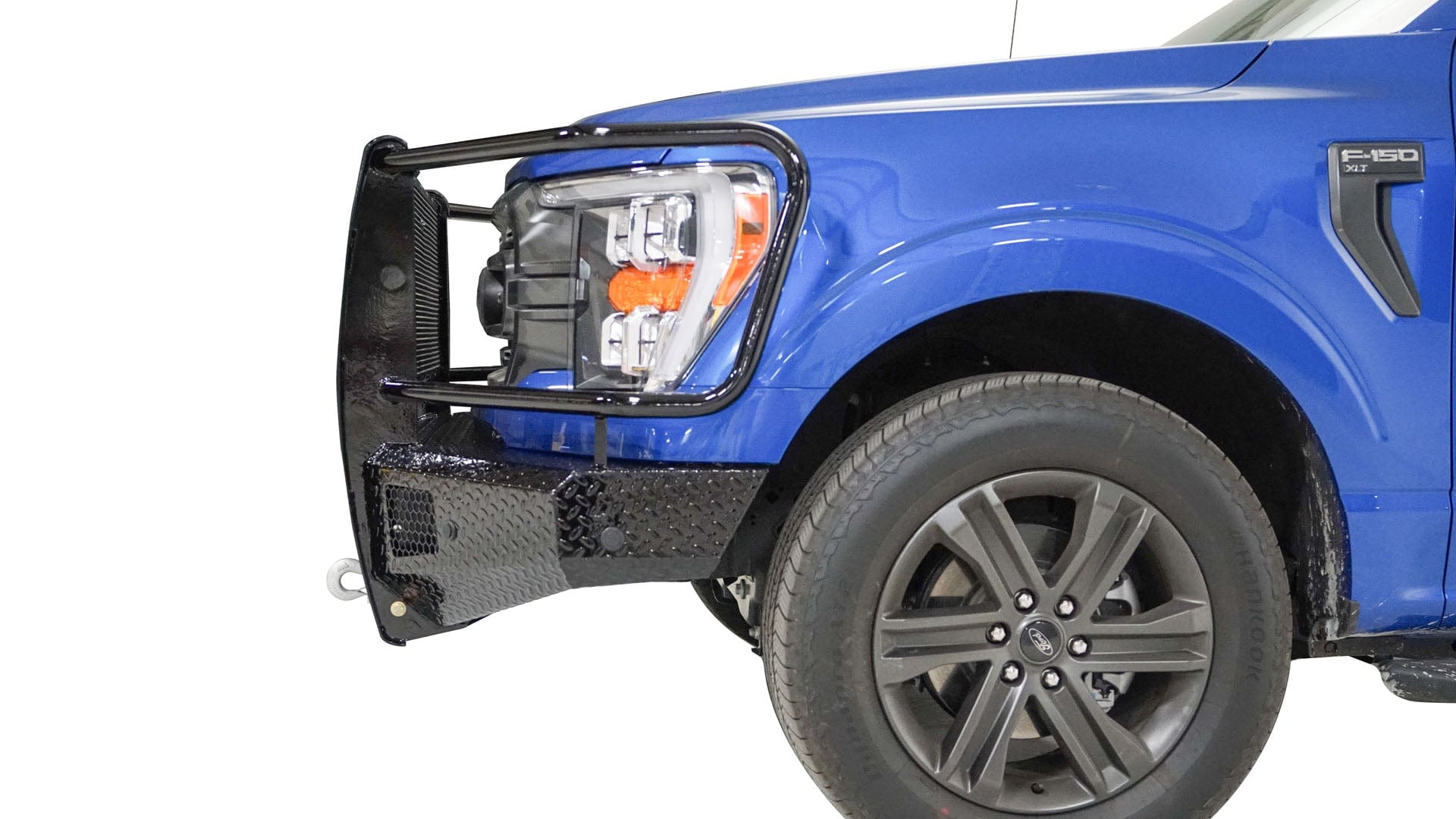 Fab Fours FF21 - K5060 - 1 Ford F150 2021 - 2022 Black Steel Front Bumper Full Guard - Rugged Truck Gear