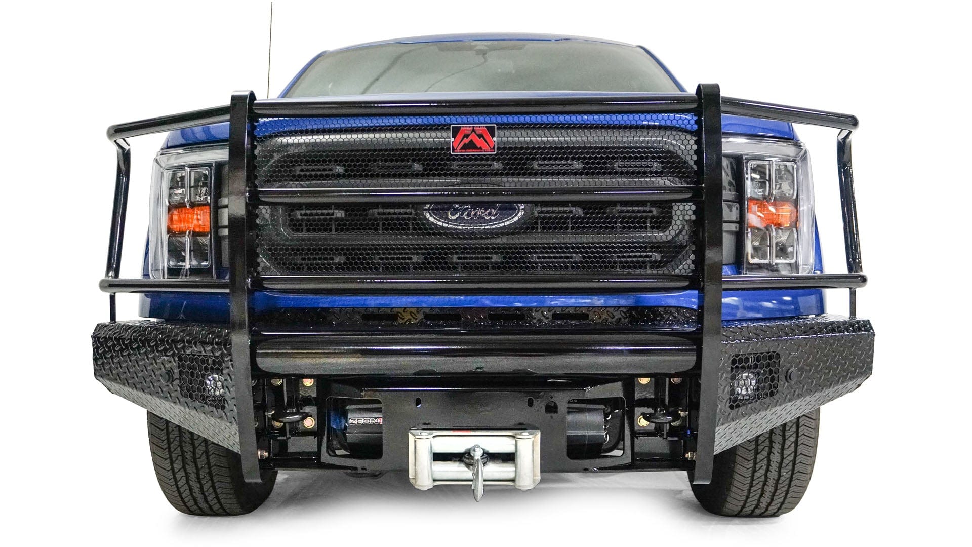 Fab Fours FF21 - K5060 - 1 Ford F150 2021 - 2022 Black Steel Front Bumper Full Guard - Rugged Truck Gear