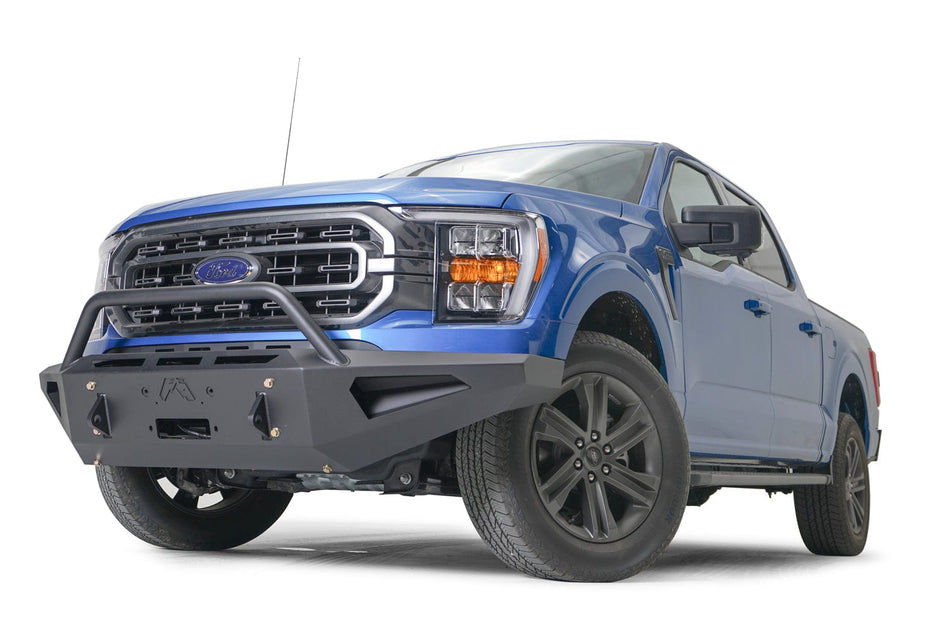 Fab Fours FF21 - RS5162 - 1 Ford F150 2021 - 2022 Red Steel Winch Front Bumper Pre - Runner Guard - Rugged Truck Gear