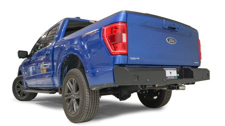 Fab Fours FF21 - RT5150 - 1 Ford F150 2021 - 2022 Red Steel Rear Bumper - Rugged Truck Gear
