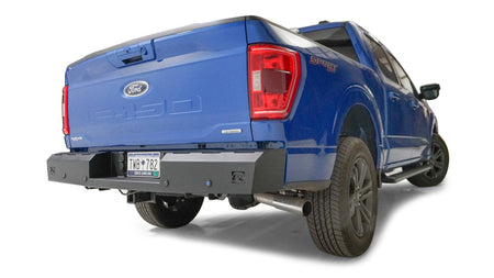 Fab Fours FF21 - RT5150 - 1 Ford F150 2021 - 2022 Red Steel Rear Bumper - Rugged Truck Gear
