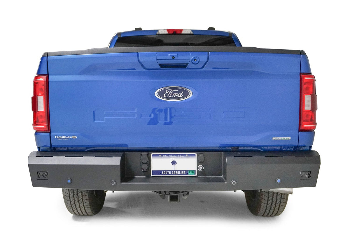 Fab Fours FF21 - RT5150 - 1 Ford F150 2021 - 2022 Red Steel Rear Bumper - Rugged Truck Gear