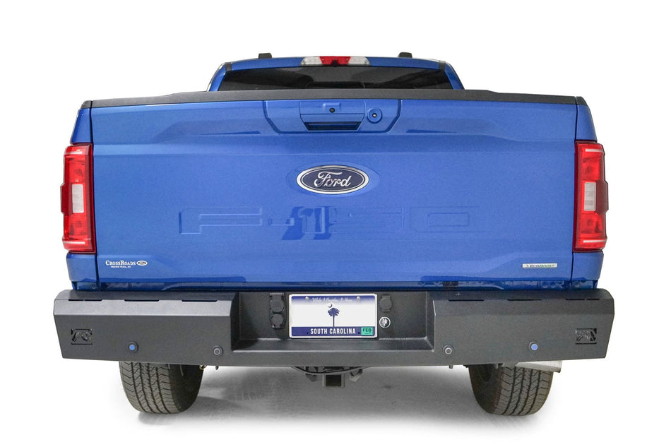 Fab Fours FF21 - RT5150 - 1 Ford F150 2021 - 2022 Red Steel Rear Bumper - Rugged Truck Gear