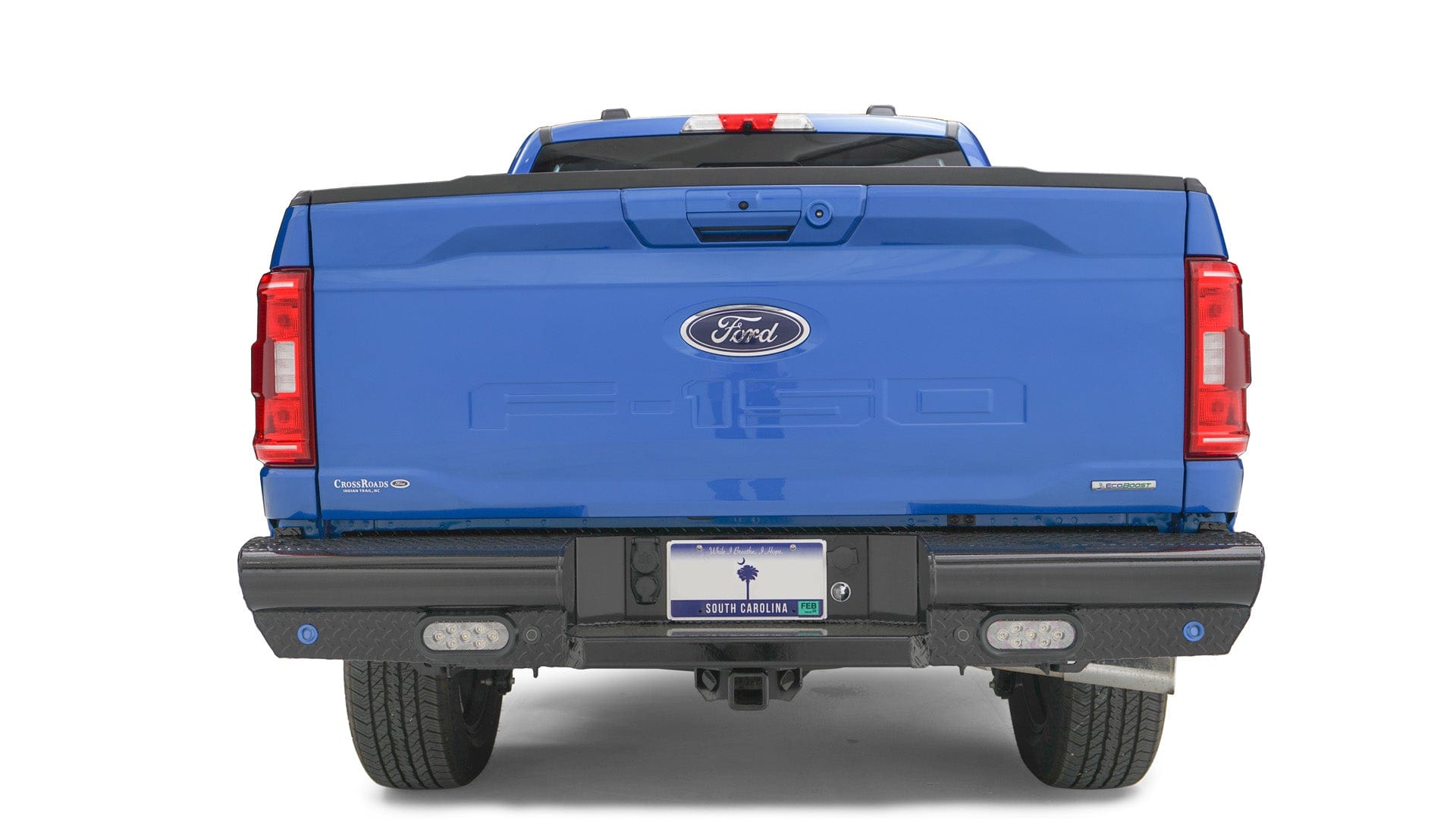 Fab Fours FF21 - T5050 - 1 Ford F150 2021 - 2022 Black Steel Rear Bumper - Rugged Truck Gear