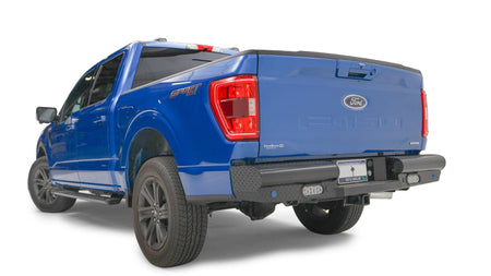 Fab Fours FF21 - T5050 - 1 Ford F150 2021 - 2022 Black Steel Rear Bumper - Rugged Truck Gear