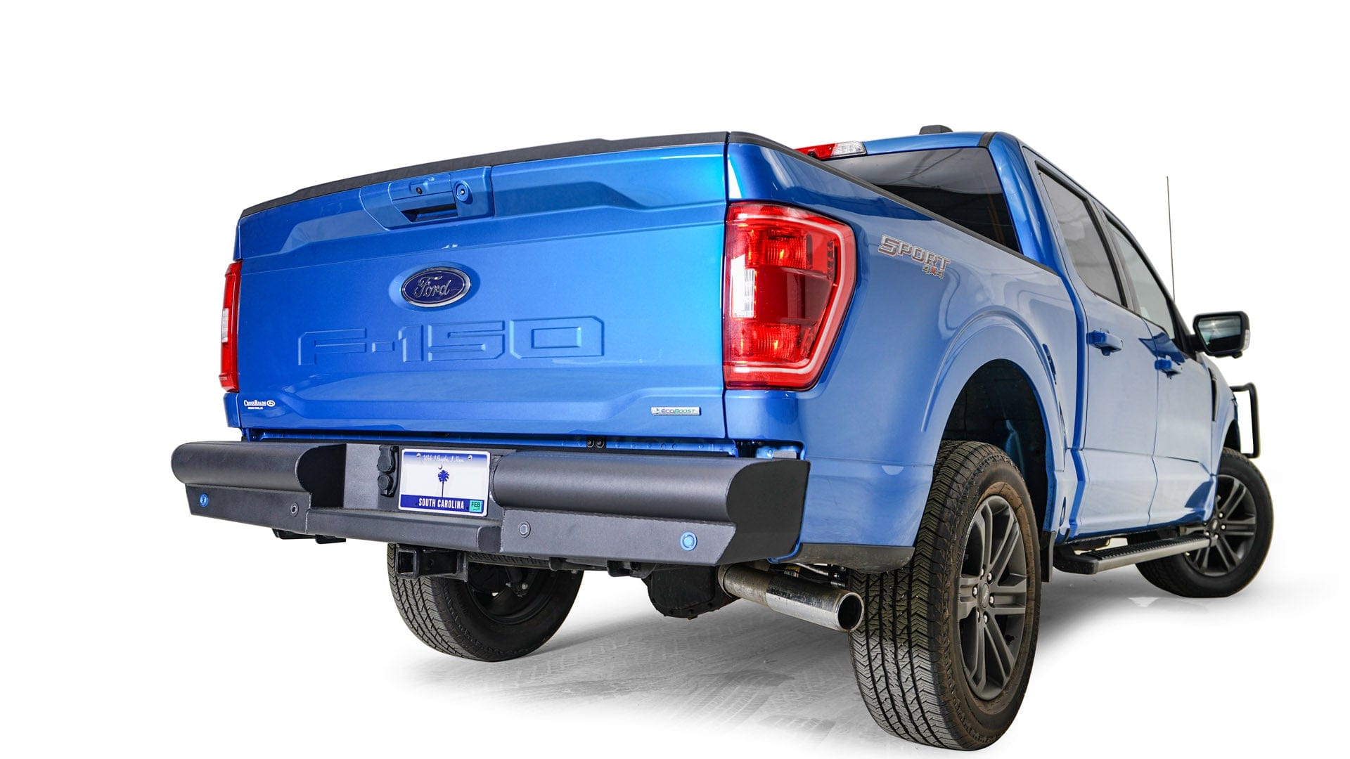 Fab Fours FF21 - U5050 - 1 Ford F150 2021 - 2022 Black Steel Elite Rear Bumper - Rugged Truck Gear