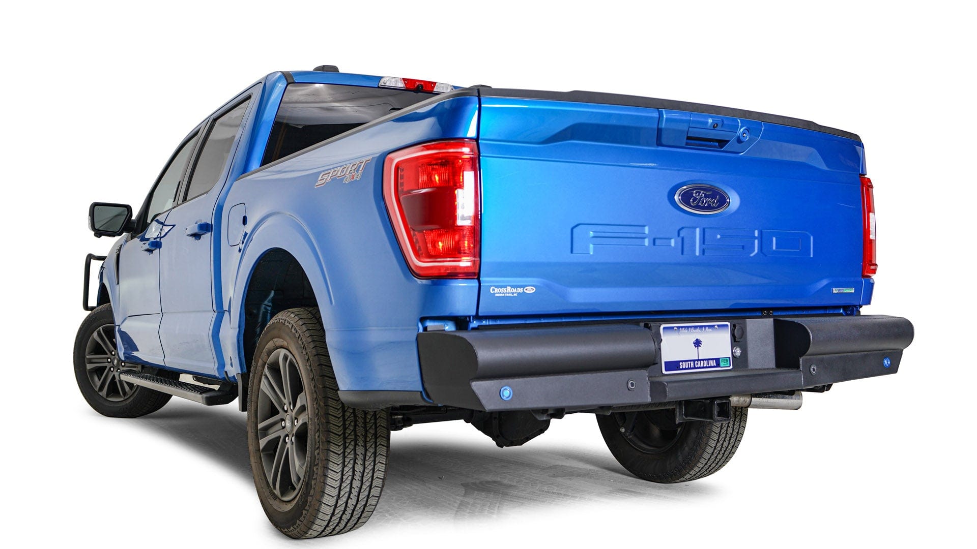 Fab Fours FF21 - U5050 - 1 Ford F150 2021 - 2022 Black Steel Elite Rear Bumper - Rugged Truck Gear
