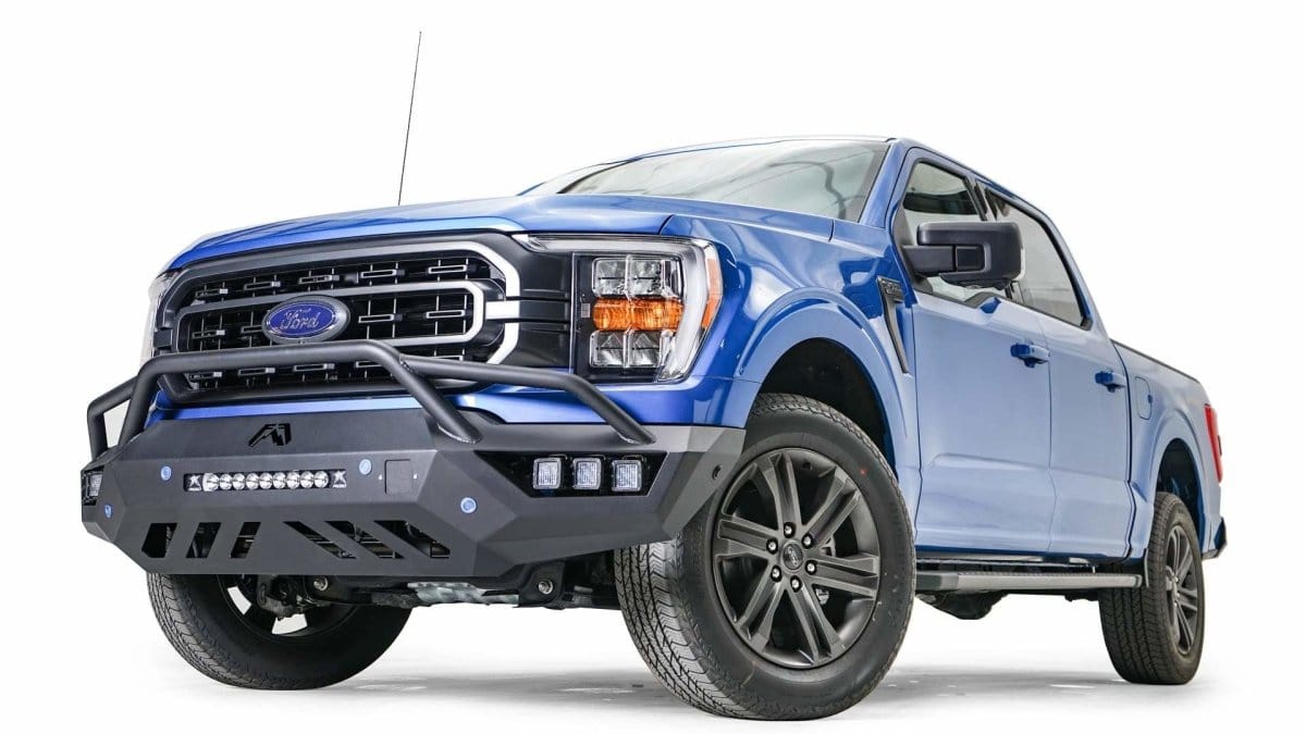 Fab Fours FF21 - V5152 - 1 Ford F150 2021 - 2022 Vengeance Front Bumper Pre - Runner Guard - Rugged Truck Gear