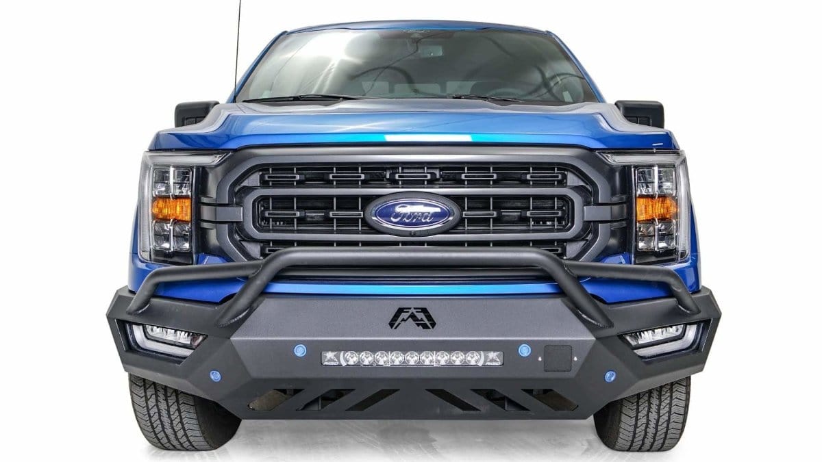 Fab Fours FF21 - V5152 - 1 Ford F150 2021 - 2022 Vengeance Front Bumper Pre - Runner Guard - Rugged Truck Gear
