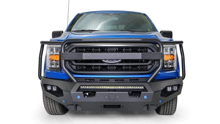 Fab Fours FF21 - X4750 - 1 Ford F150 2021 - 2022 Matrix Front Winch Bumper Full Guard - Rugged Truck Gear