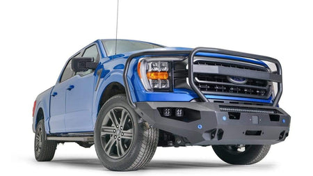 Fab Fours FF21 - X4750 - 1 Ford F150 2021 - 2022 Matrix Front Winch Bumper Full Guard - Rugged Truck Gear