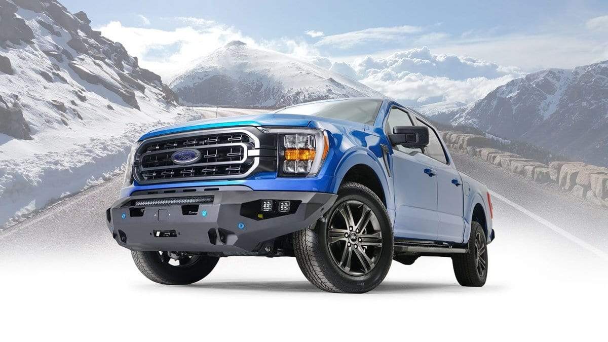 Fab Fours FF21 - X4751 - 1 Ford F150 2021 - 2022 Matrix Front Winch Bumper No Guard - Rugged Truck Gear