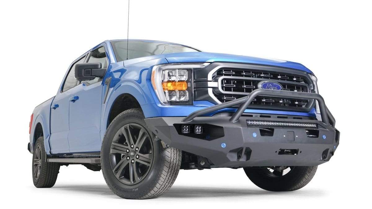 Fab Fours FF21 - X4752 - 1 Ford F150 2021 - 2022 Matrix Front Winch Bumper Pre - Runner Guard - Rugged Truck Gear
