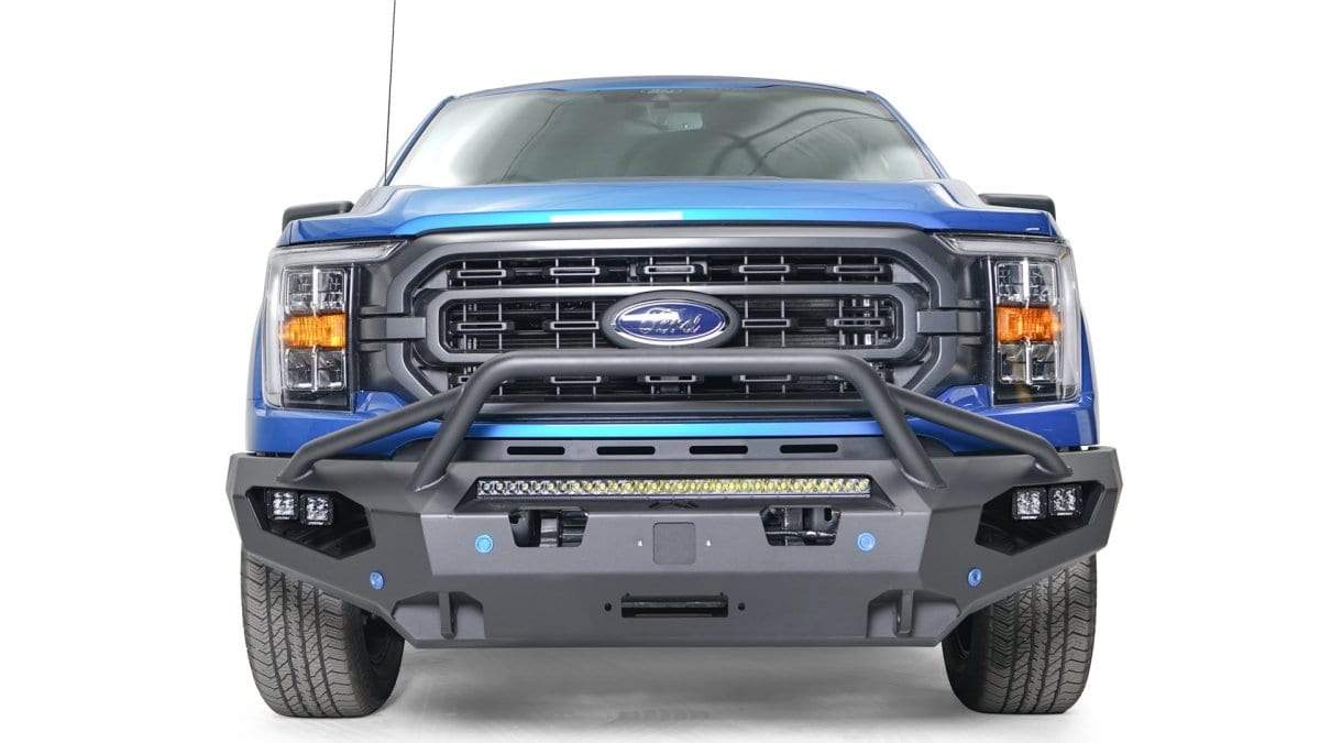 Fab Fours FF21 - X4752 - 1 Ford F150 2021 - 2022 Matrix Front Winch Bumper Pre - Runner Guard - Rugged Truck Gear