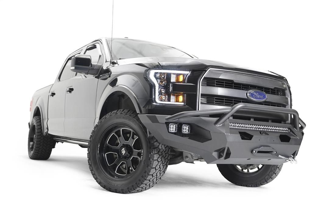 Fab Fours Ford F150 2015 - 2017 Matrix Front Winch Bumper Pre - Runner Guard - Rugged Truck Gear