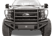 Fab Fours FS08 - Q1960 - 1 Ford F250/F350/F450/F550 Super Duty 2008 - 2010 Black Steel Elite Front Bumper Full Guard - Rugged Truck Gear