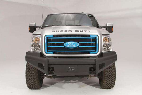 Fab Fours FS08 - Q1961 - 1 Ford F250/F350/F450/F550 Super Duty 2008 - 2010 Black Steel Elite Front Bumper No Guard - Rugged Truck Gear