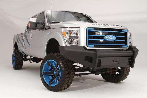 Fab Fours FS08 - Q1961 - 1 Ford F250/F350/F450/F550 Super Duty 2008 - 2010 Black Steel Elite Front Bumper No Guard - Rugged Truck Gear