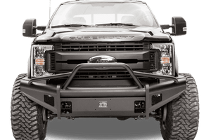 Fab Fours FS08-Q1962-1 Ford F250/F350/F450/F550 Super Duty 2008-2010 Black Steel Elite Front Bumper Pre-Runner Guard-BumperStock