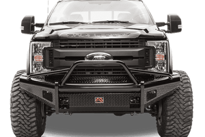 Fab Fours FS08-S1962-1 Ford F250/F350/F450/F550 Super Duty 2008-2010 Black Steel Front Bumper Pre-Runner Guard-BumperStock