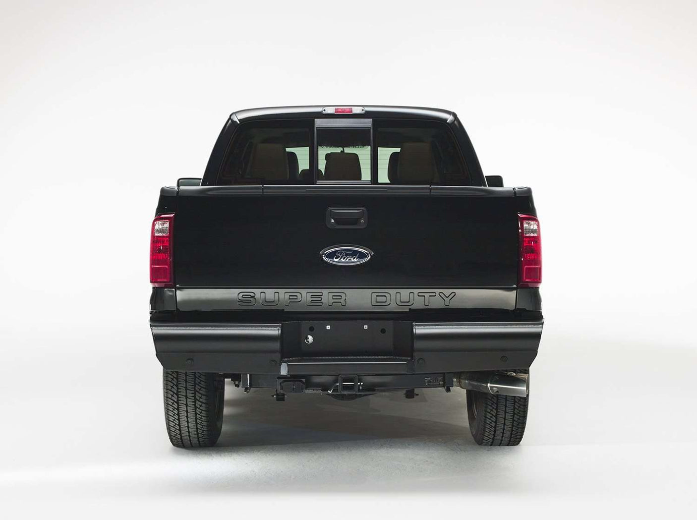 Fab Fours FS08-U1350-1 Ford F250/F350 Super Duty 1999-2016 Black Steel Elite Rear Bumper-BumperStock