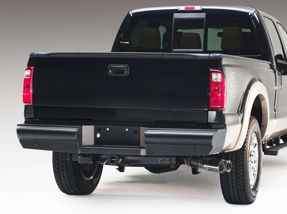 Fab Fours FS08 - U1350 - 1 Ford F250/F350 Super Duty 1999 - 2016 Black Steel Elite Rear Bumper - Rugged Truck Gear